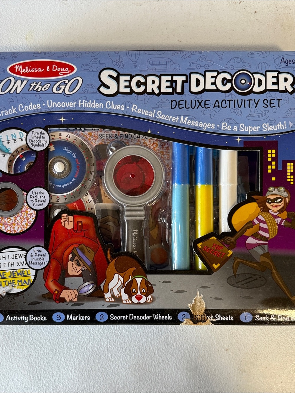 Melissa & Doug Secret Decoder Deluxe Activity Set - Blue and Yellow Accents